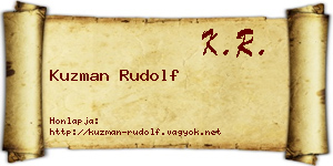 Kuzman Rudolf névjegykártya